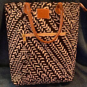 NOONDAY SSEKO KAWA TOTE COMPUTER BAG GENUINE LEATHER STAPS/HANDLES